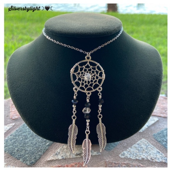 Herkimer diamonds black crystal dream catcher - Picture 10 of 11